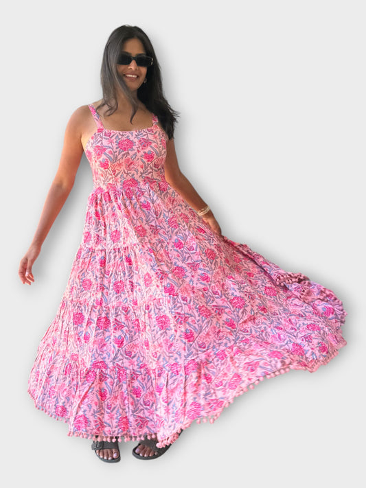 Rosy Bloom Maxi Dress