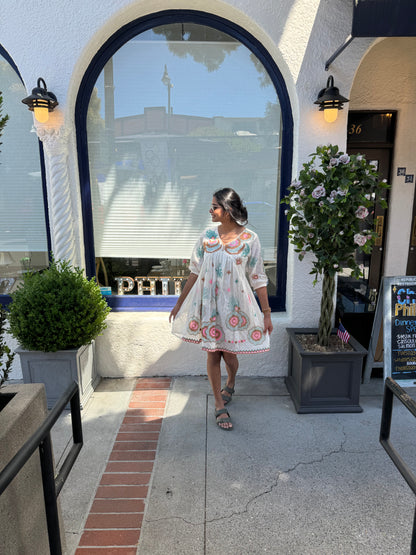 Ivory Blossom Short Dress